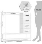 Open Kledingrek met Lades en Kledingroede – Metalen Frame, Verzenden, Nieuw