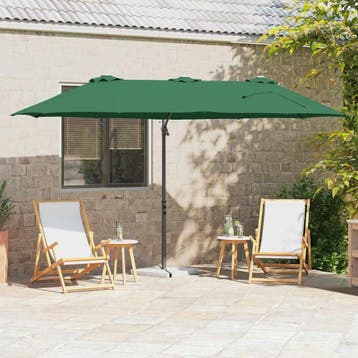 vidaXL Parasol Groen 372 x 198 x 243 cm Polyester en, Tuin en Terras, Parasols, Verzenden, Nieuw, 1 tot 2 meter
