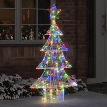 vidaXL Kerstboom 160 LEDs Meerkleurig 150 cm Acryl, Verzenden, Nieuw