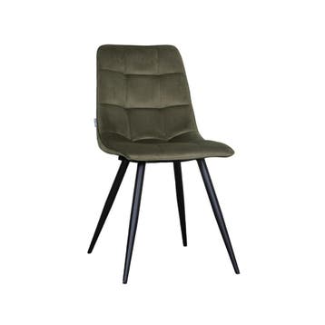 Stoel Bistro | Hunter | Fluweel | Zwart Metalen Frame | 4, Verzenden, Nieuw in verpakking