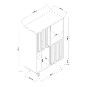 Boekenkast Ypäjä schap 120x83,5x39 cm bamboe naturel [en.cas, Huis en Inrichting, Kasten | Boekenkasten, Verzenden, Nieuw