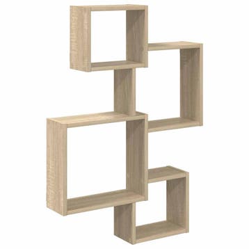 vidaXL Wand Cube Planken Muurmontage Sonoma Eiken 64 x 13,5, Huis en Inrichting, Woonaccessoires | Wandplanken en Boekenplanken
