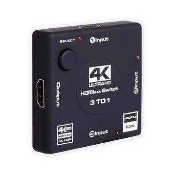 DrPhone HS10 HDMI 2.0 Switch 3 in 1 uit - 4K@60hz - 3-poorts, Verzenden, Nieuw