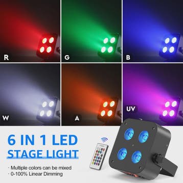 Set van 8 Oplaadbare Mini Par LED Spots (4x18W RGBWAUV) met, Verzenden, Nieuw
