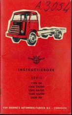 1962 Daf serie 1100 1300 1502 1600 3000 DA/DD instructieboek, Verzenden