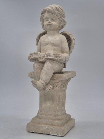 Figuur - Engelsfigur auf Sockel – 32 cm - Keramiek