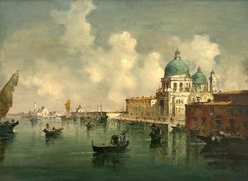 Giuseppe Riva (1861-1948) - Venezia - XL format, Antiek en Kunst
