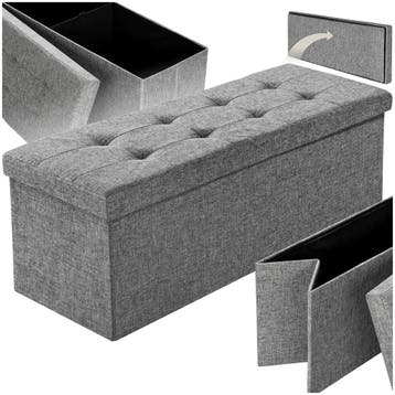 Opvouwbare hocker van polyester met opbergruimte 110x38x38cm, Verzenden, Nieuw