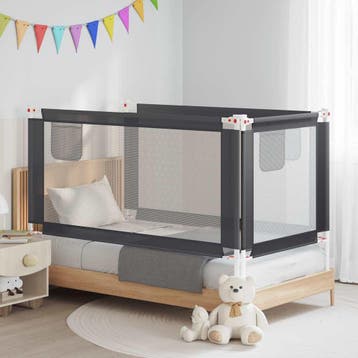 vidaXL Bedhekje peuter 160x25 cm stof donkergrijs, Verzenden, Nieuw