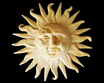 Met gecombineerde Crescent voor aan de muur grote zon 45 cm,