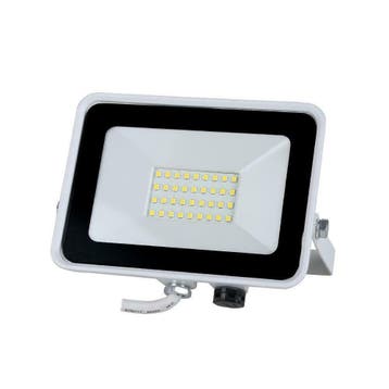 LED bouwlamp - Wit - 30W - 2400 lumen - Met beugel, Tuin en Terras, Buitenverlichting, Verzenden, Minder dan 50 watt, Wandlamp