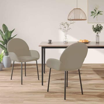 vidaXL Eetkamerstoelen 2 st fluweel lichtgrijs, Huis en Inrichting, Stoelen, Verzenden, Nieuw, Grijs