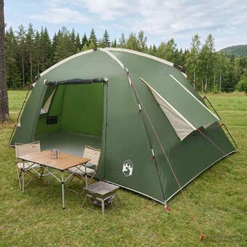 vidaXL Huisje Tent met dak Groen 400 x 210 x 180 cm, Verzenden, Nieuw, Tot en met 2