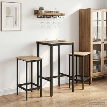 vidaXL Barkruk 2 st Sonoma Eiken 40 x 32 x 74 cm Bewerkt, Verzenden, Nieuw