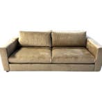 4x6 sofa 3-zitsbank In Beige Velours - Showroommodel -, Huis en Inrichting, 100 tot 125 cm, Driepersoons, Eclectisch, Zo goed als nieuw