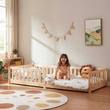 Kinderbed Tanna 90x200 cm naturel [en.casa], Verzenden, Nieuw