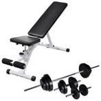 vidaXL Trainingsbank met halterset 30,5 kg, Sport en Fitness, Verzenden, Nieuw