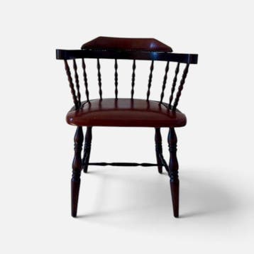 Fauteuil - Leder, Buxushout - Kapiteinsstoel 1920–30