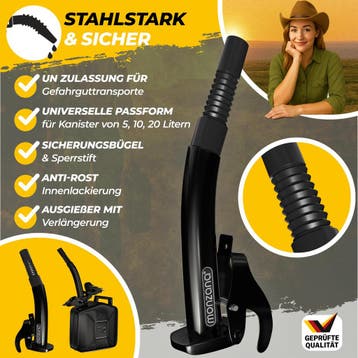 Schenktuit Metaal voor Jerrycan Zwart (Auto-Fiets), Auto diversen, Verzenden, Nieuw