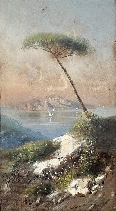 Giovanni Battista (1858 – 1925) - Lisola di Capri, Antiek en Kunst, Kunst | Schilderijen | Klassiek
