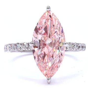 Zonder minimumprijs - Ring - 18 karaat Witgoud - 4.05ct. tw., Nieuw