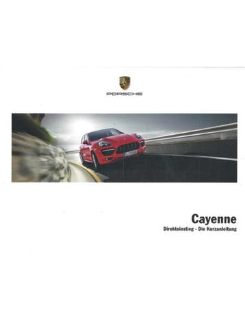 2013 PORSCHE CAYENNE VERKORT INSTRUCTIEBOEKJE DUITS