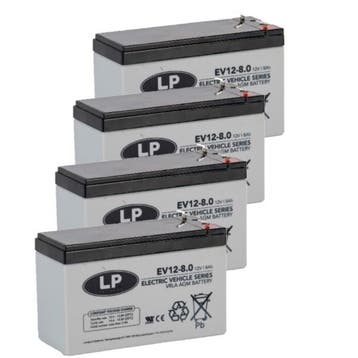 4 Stuks: Landport EV12-8.0 AGM Deep Cycle accus, origineel, Verzenden, Nieuw