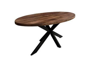 Eettafel Silvia Ovaal 140x80cm Mango Walnoot bruin, Ophalen of Verzenden, Nieuw