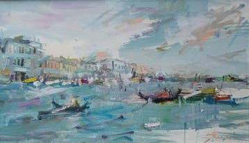 Bruno De Cerce (1916-2000) - Gondole nel Canal Grande a