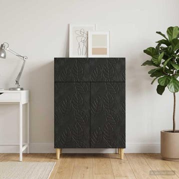 vidaXL Dressoir Zwart 66 x 34,5 x 90 cm Bewerkt hout, Verzenden, Nieuw, Overige houtsoorten, Minder dan 50 cm