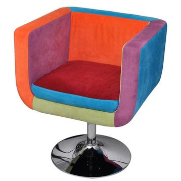 vidaXL Stoel met patchwork motief kubus stof, Verzenden, Nieuw