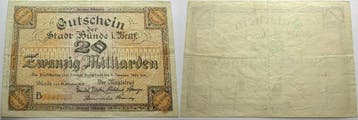 20 Milliarden Mark 27 Oktober 1923 Das Papiernotgeld von..., Verzenden