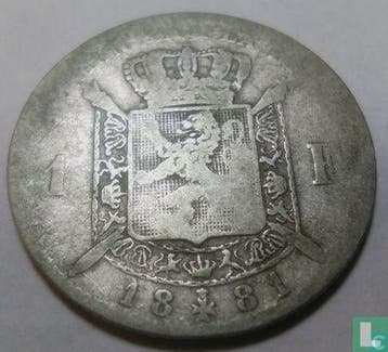 België 1 franc 1881, Verzenden, Losse munt, Zilver
