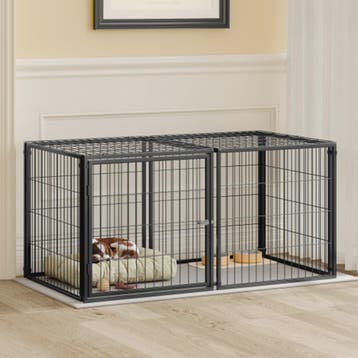Modulaire Hondenkennel 120x60x60cm - Zwart Metaal met PVC Co, Verzenden, Nieuw