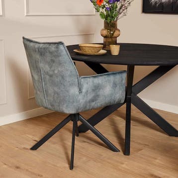 Eetkamerstoel Dani Draaibaar Blauw Velvet | Starfurn, Ophalen of Verzenden, Nieuw