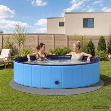 vidaXL Zwembad Grondmat 16 st Ø 235 cm Rond EVA Schuim Grijs, Verzenden, Nieuw