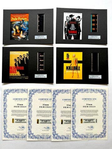 Quentin Tarantino – Rare Set of 4 Mounted 35mm Film Cells –, Verzamelen, Nieuw