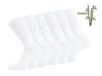 6 paar SQOTTON® Bamboe sokken - Naadloos - Wit, Verzenden, Nieuw