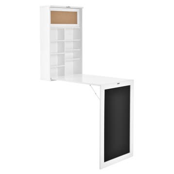 Klaptafel eettafel voor wandmontage met krijtbord wit, Verzenden, Nieuw