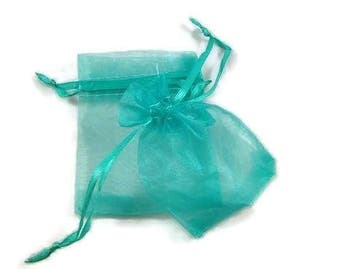 c.a. 50 x organza zakjes 9 x 12cm Zee groen, Ophalen of Verzenden, Nieuw