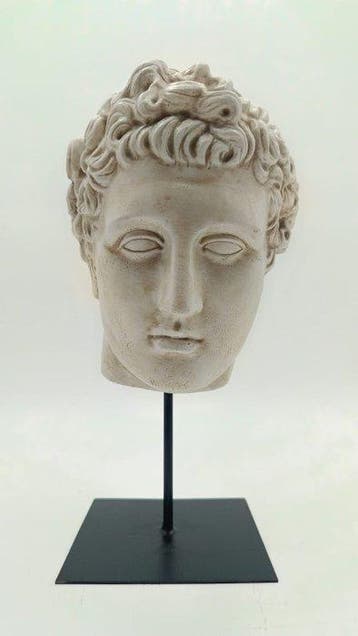 sculptuur, Testa di Eros - 33 cm - marmerpoeder, Antiek en Kunst