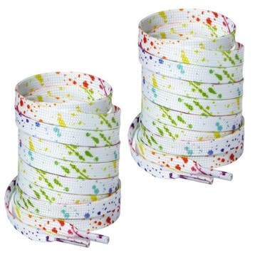 Fako Fashion - Schoenveters - Plat - Spetters - 8mm - 120cm, Verzenden, Nieuw