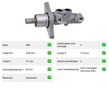 Hoofdremcilinder Volvo V50 D3 (2010-2012), Verzenden, Nieuw, Volvo
