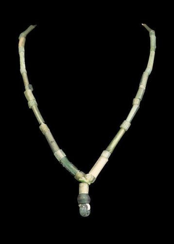 Oud-Romeins Groen Glas Kralenketting (Zonder minimumprijs)