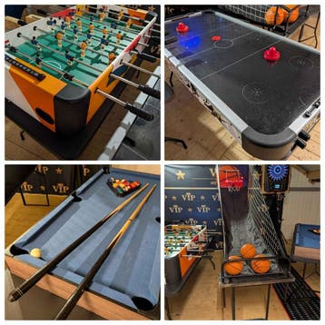 Airhockey, Pooltafel,Voetbaltafel huren,basketbal,bijlgooien, Ophalen, Nieuw