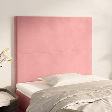 vidaXL Hoofdbord roze 100x5x118/128 cm fluweel, Verzenden, Nieuw, Stof