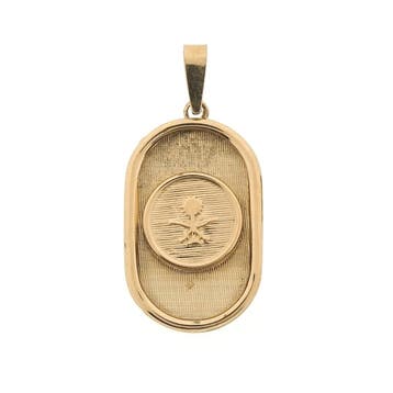 Roségouden hanger met embleem van Saudi Arabië, Ophalen of Verzenden, Gebruikt, Goud, Overige merken