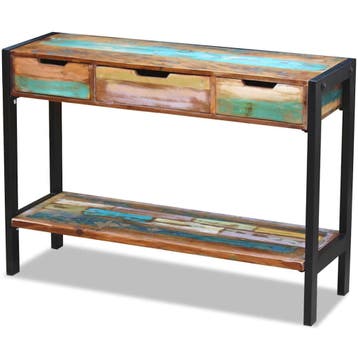 vidaXL Dressoir 3 lades massief gerecycled hout, Verzenden, Nieuw, Overige houtsoorten, Minder dan 50 cm