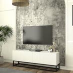 Tv-meubel Verpsboga lang frame 135x32x47 cm wit [en.casa], Verzenden, Nieuw