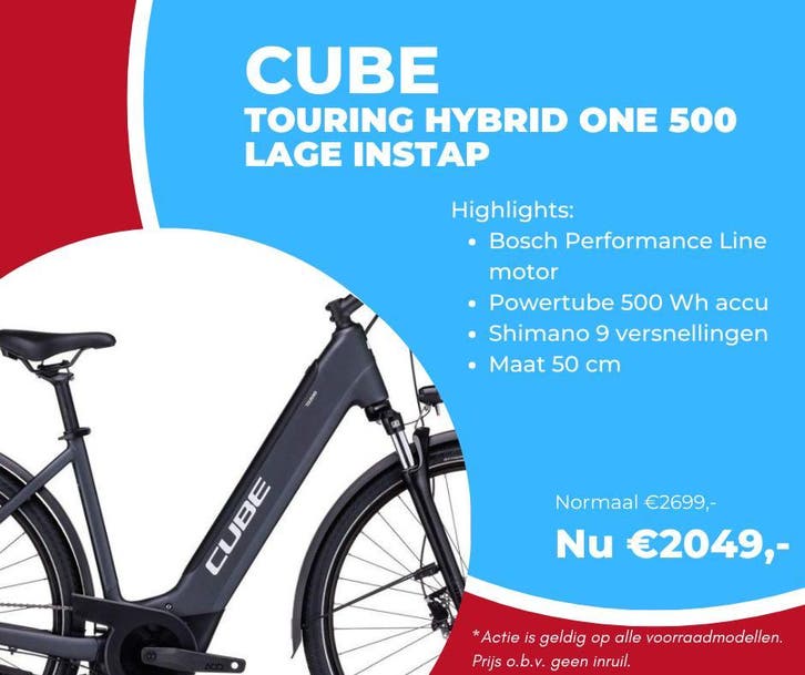 Cube TOURING HYBRID ONE 500 - Van 2699,- voor 2049,-, Fietsen en Brommers, Elektrische fietsen, Nieuw, 47 tot 51 cm, Cube, Ophalen of Verzenden
